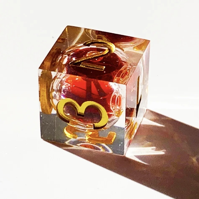 RPG Game Darah Dice Set Merah Liquid Core Dice Resin Naga Dan Dungeon