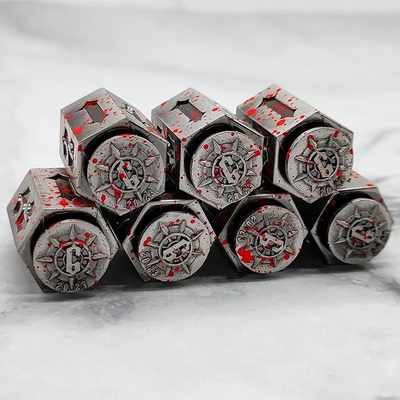 Game Standar DND Metal Dice Polyhedral Set Berat Untuk Poker Party Tabletop Games