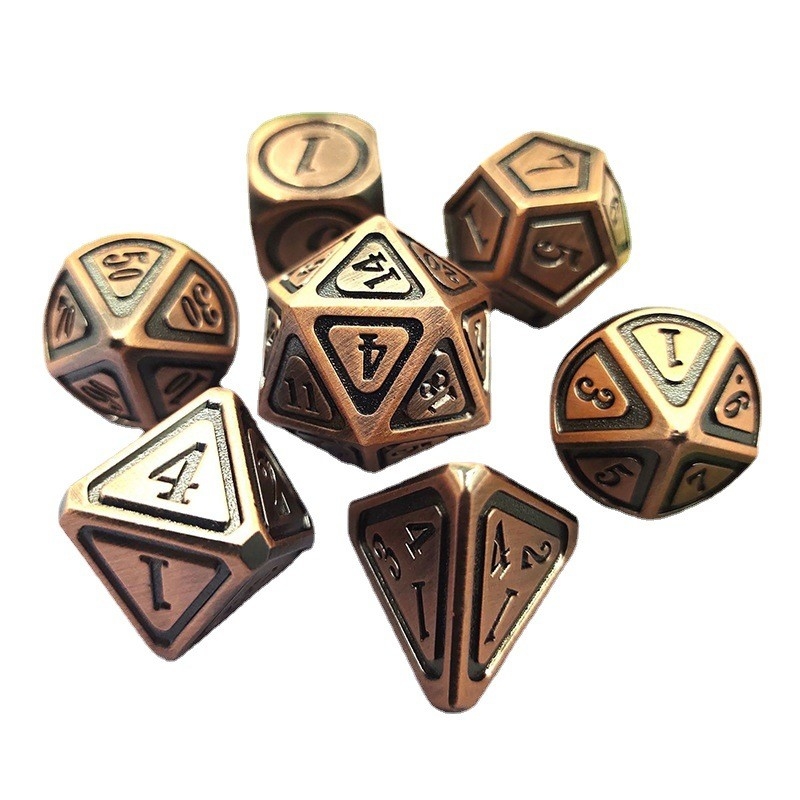 Antique Bronze Metal Dice Set Orang Kelima Game Warna Stray Earth Alloy Dice