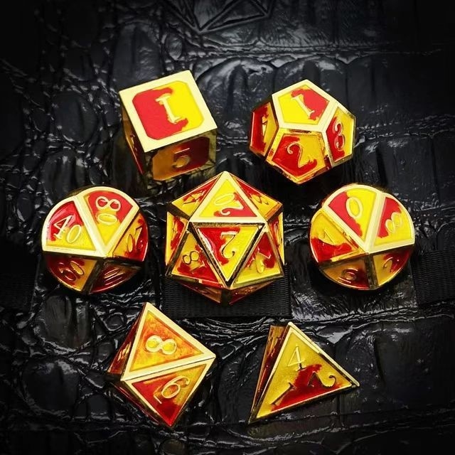 Berwarna-warni Enamel Kerajinan Logam Padat dadu Naga Dan Game Papan DND RPG