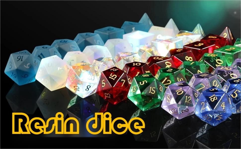 Multi -Color Resin material Dice Set#Rpg#Dnd#Coc Transparan