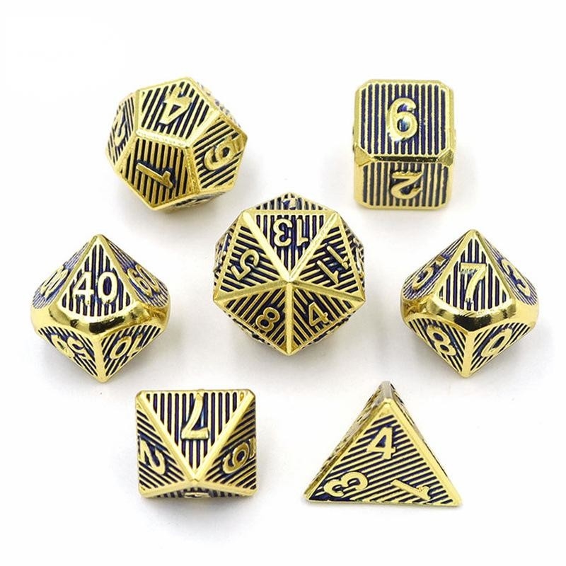 Vertical Metal Multi Face Dice Game Desktop Dnd Rpg Coc Warna Perunggu