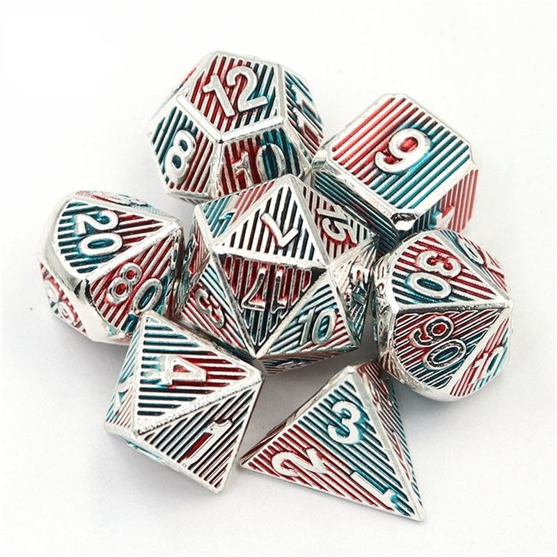 Digital Metal RPG Dice Warna Strip Vertikal Dnd Coc Gaya Mewah