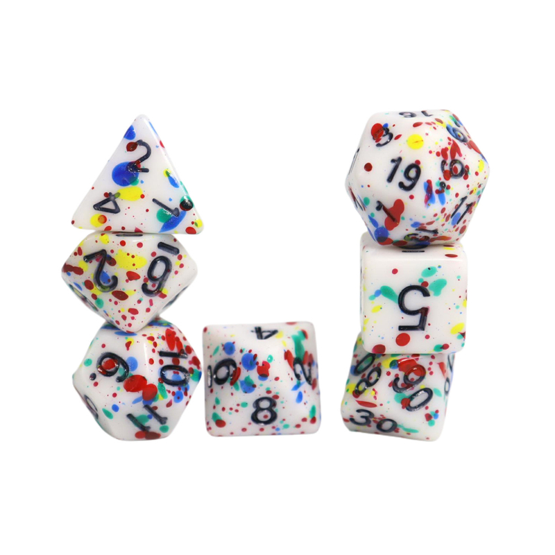 Graffiti Phantom warna resin permainan papan dadu set dnd dadu