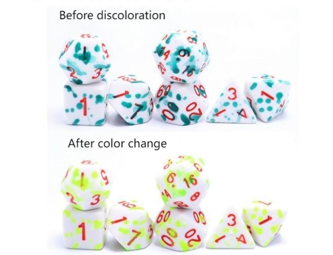 Perubahan suhu tinggi warna Graffiti Phantom warna resin permainan papan dadu set dnd dadu