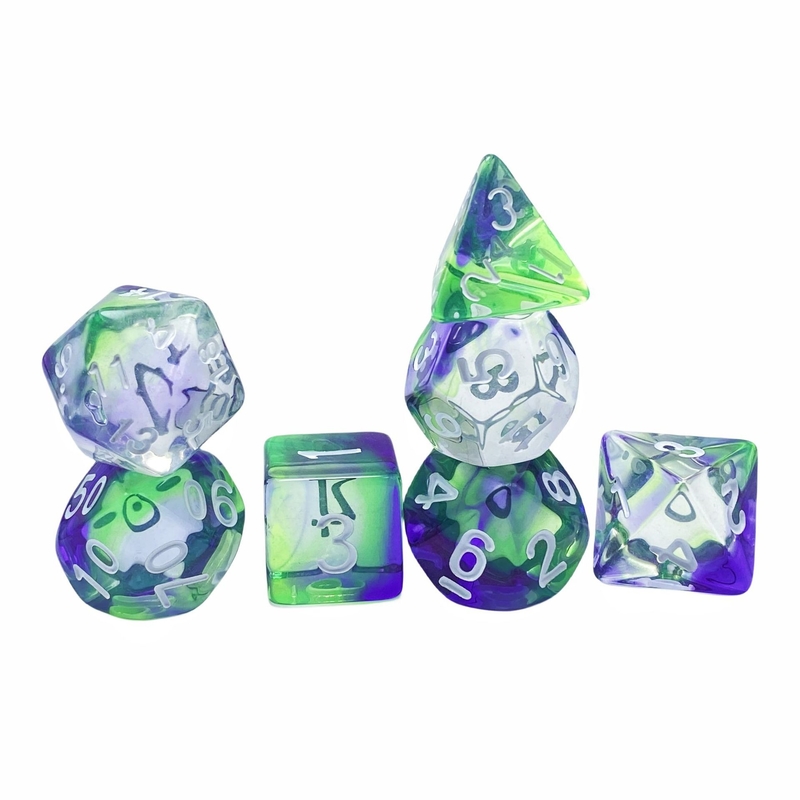 Berwarna kristal resin desktop game dadu set dnd dadu