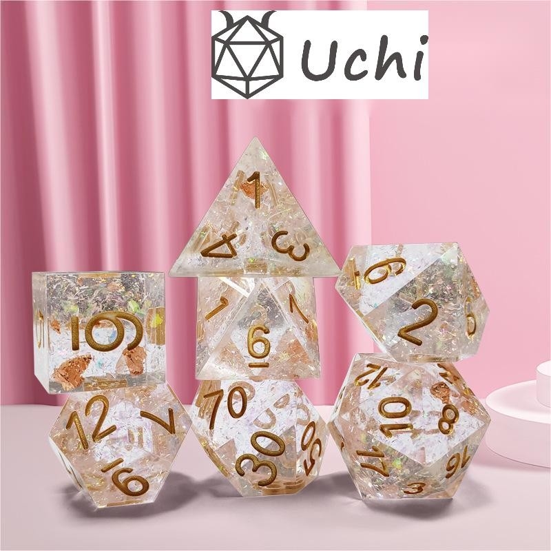 Phantom transparan kristal warna Resin Boarding Dice Set dnd dadu