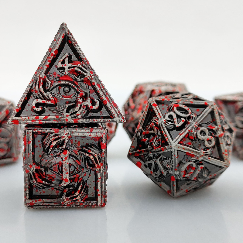 Luxury Metal Polyhedral Dice 8 Active Colors TRPG Dungeons And Dragons Dnd Metal Dice Set