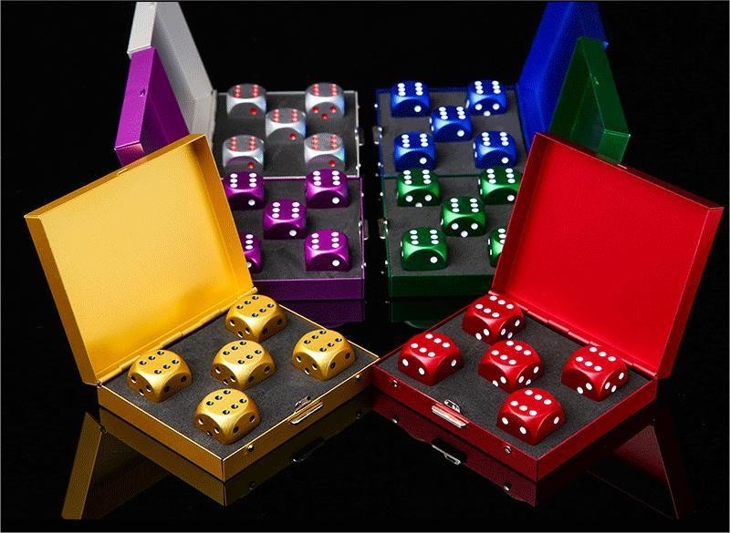 Portable Round 16mm Color Metal Dice Set Creative Leisure Aluminium Alloy Dice