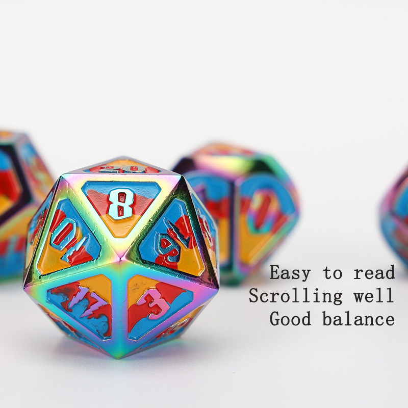 Custom logam dan plastik dadu D20 permainan D &amp; D poliedron DND dadu set RPG dadu