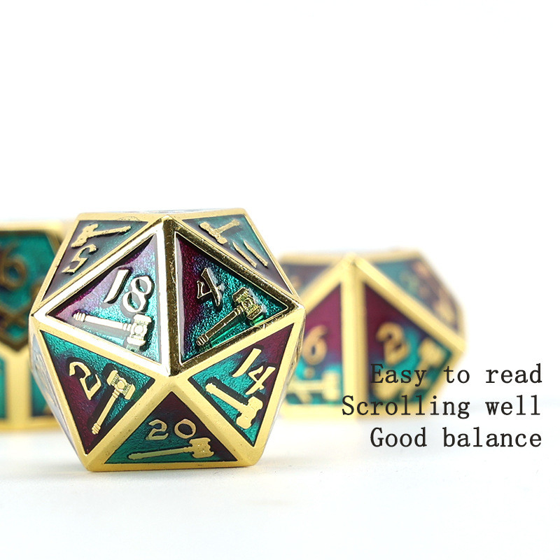 Set dadu poliedral yang dapat disesuaikan permainan dadu peran RPG Dungeon dan Dragon set permainan papan
