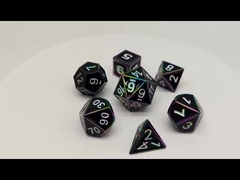 Polyhedron Black Metal DND Dice Kokoh Tidak Beracun Suhu Tinggi