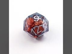 Grey foil emas resin alami multi -faceted desktop game Dice Border Gate