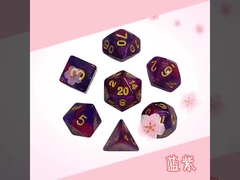 Merah, ungu dan hitam 3 -warna resin dadu suite naga dan dungeon dnd dadu